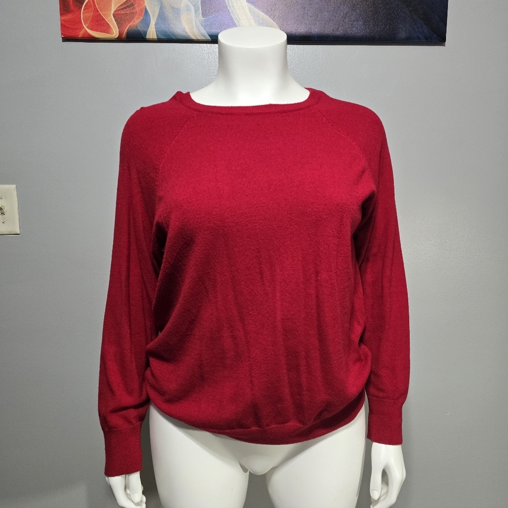 Women's Red Crew Neck Sweater